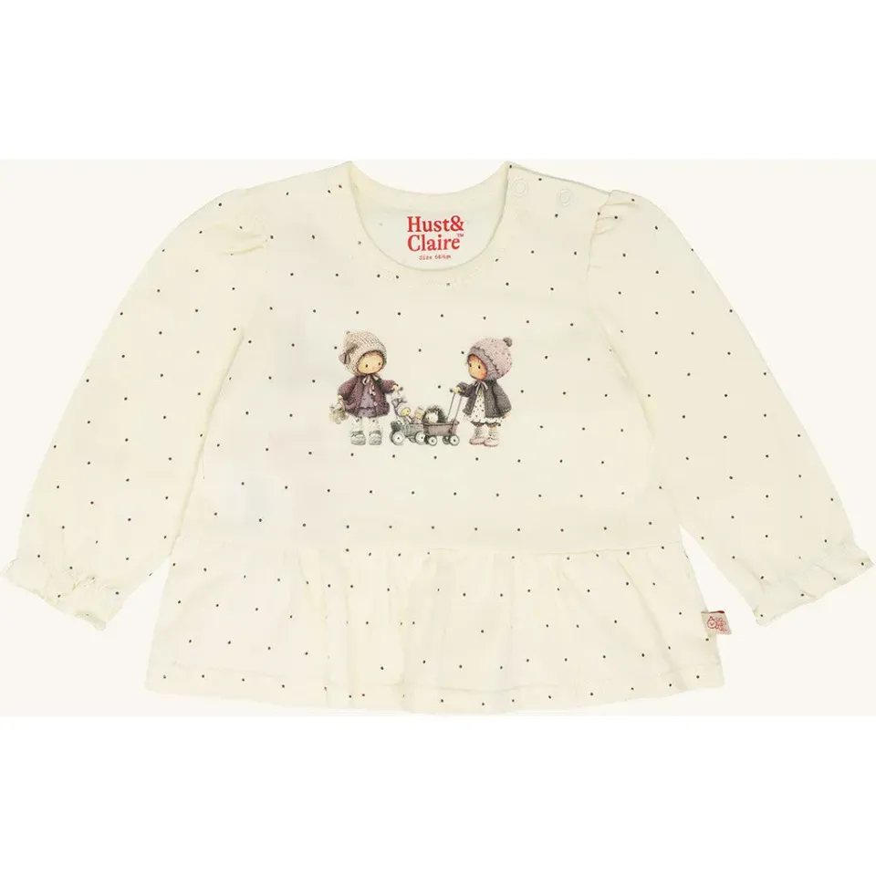 Hust & Claire HCAnna Trolly langærmet t-shirt off white økologisk