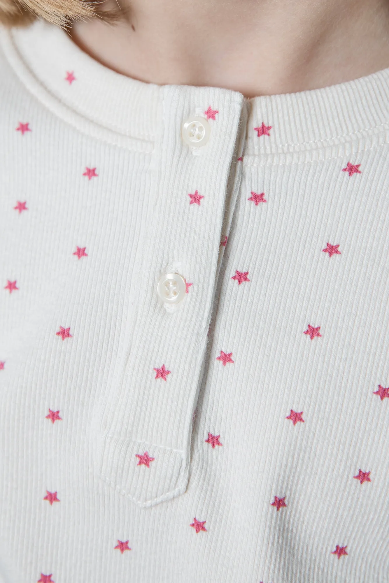 Bonton Polochon pyjamas Star Print rosa bomuld 6A