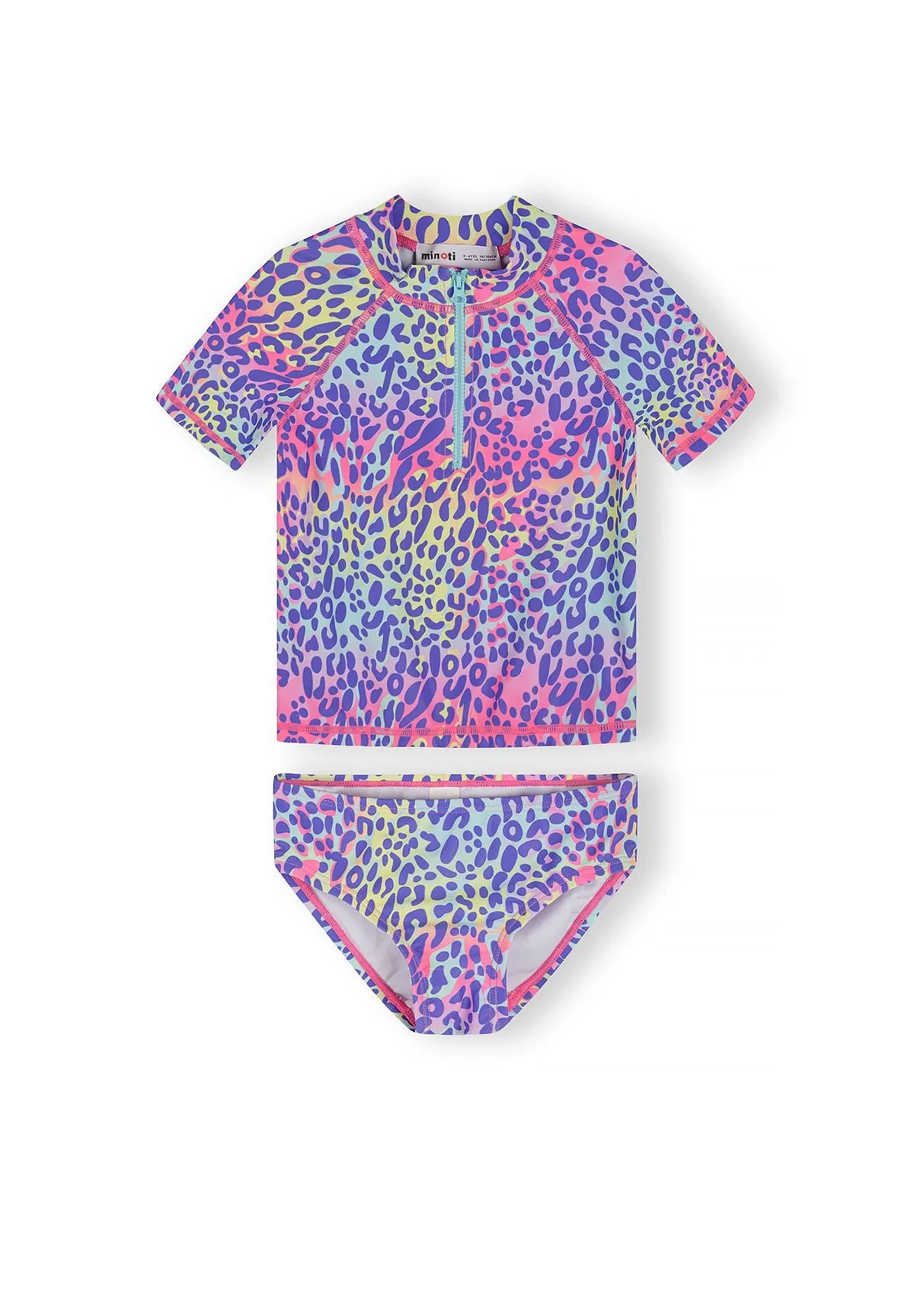 Minoti 44491 badebluse til piger lilla leopard