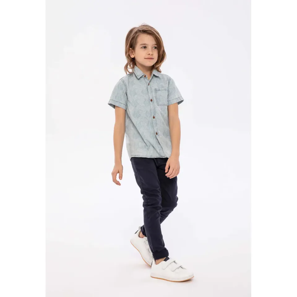 Minoti 38183 denimskjorte lyseblå baby