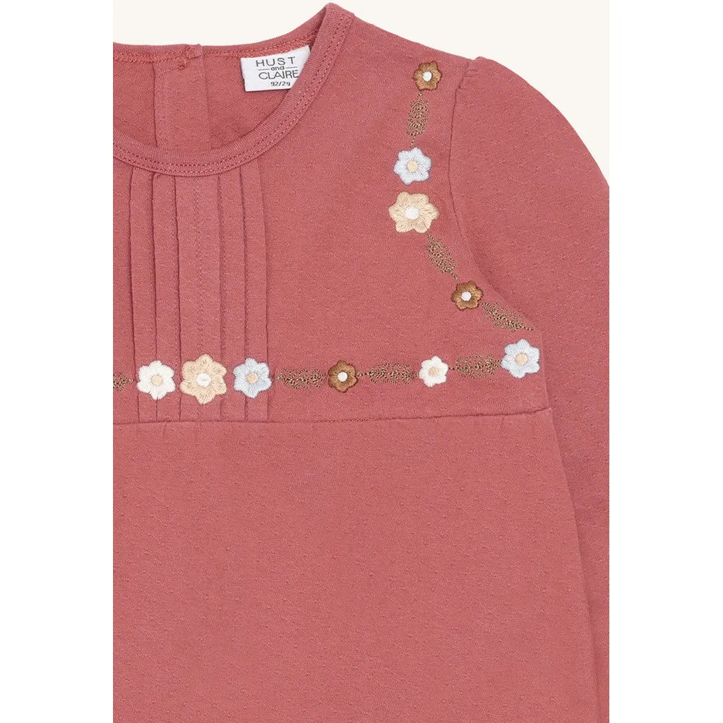 Hust & Claire Alma Dot bluse Dry Rose bomuld