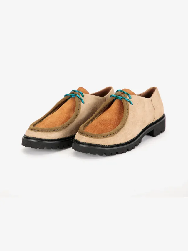 Bobo Choses Color Block Wallabee sko 36 beige ruskind