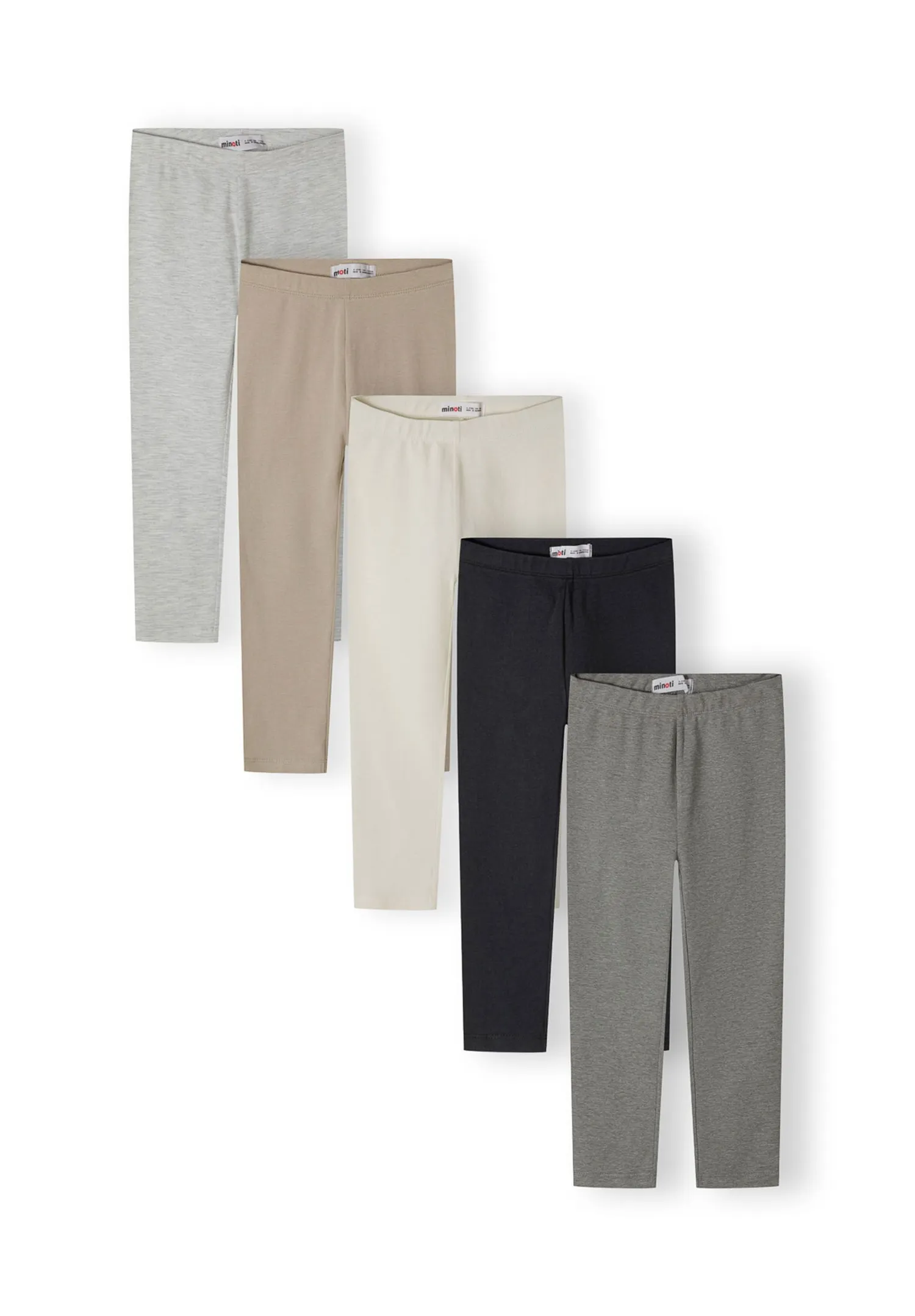 Minoti 44304 leggings natur 5-pak piger bomuld