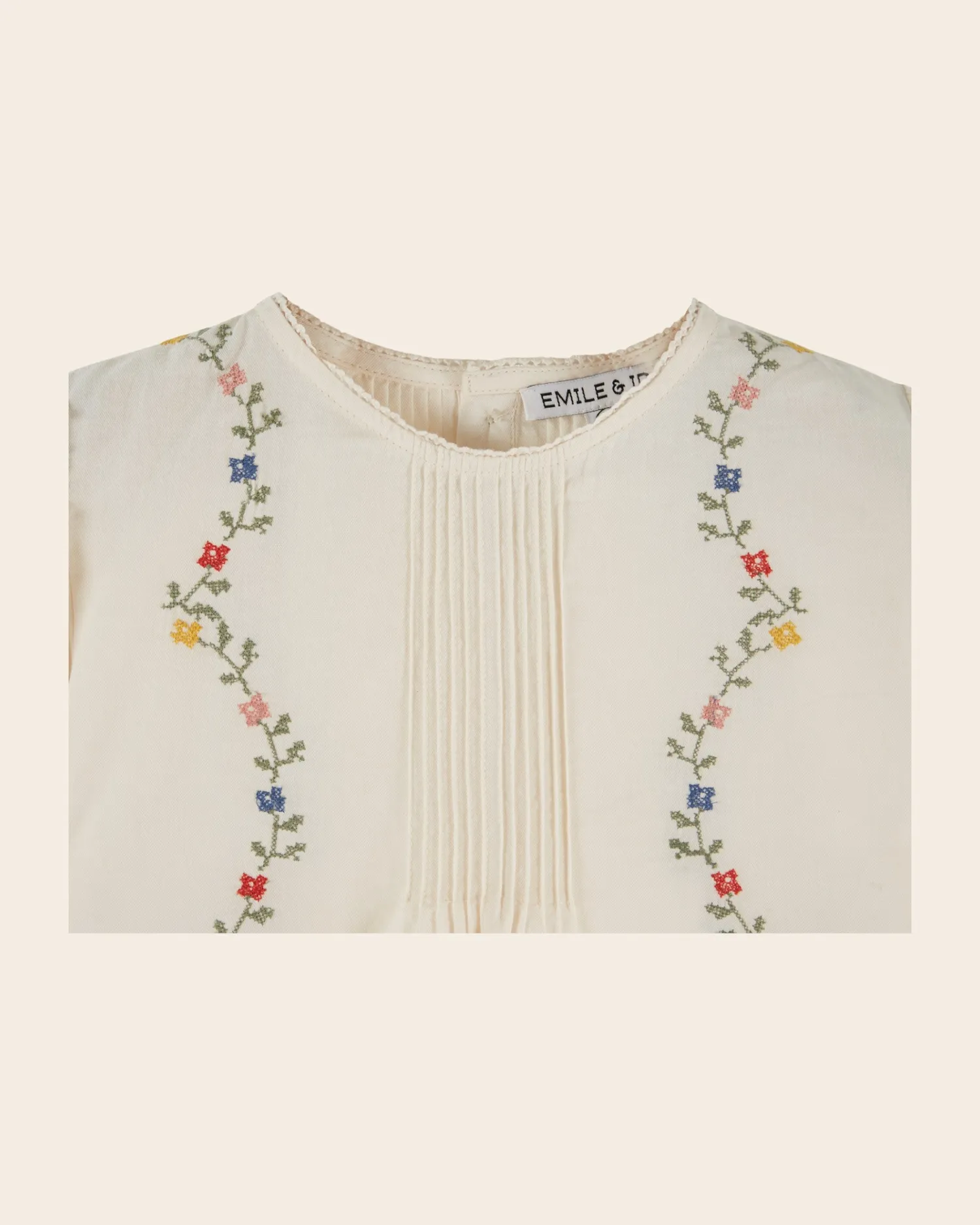Emile et Ida Guirlande bluse ecru pige broderet