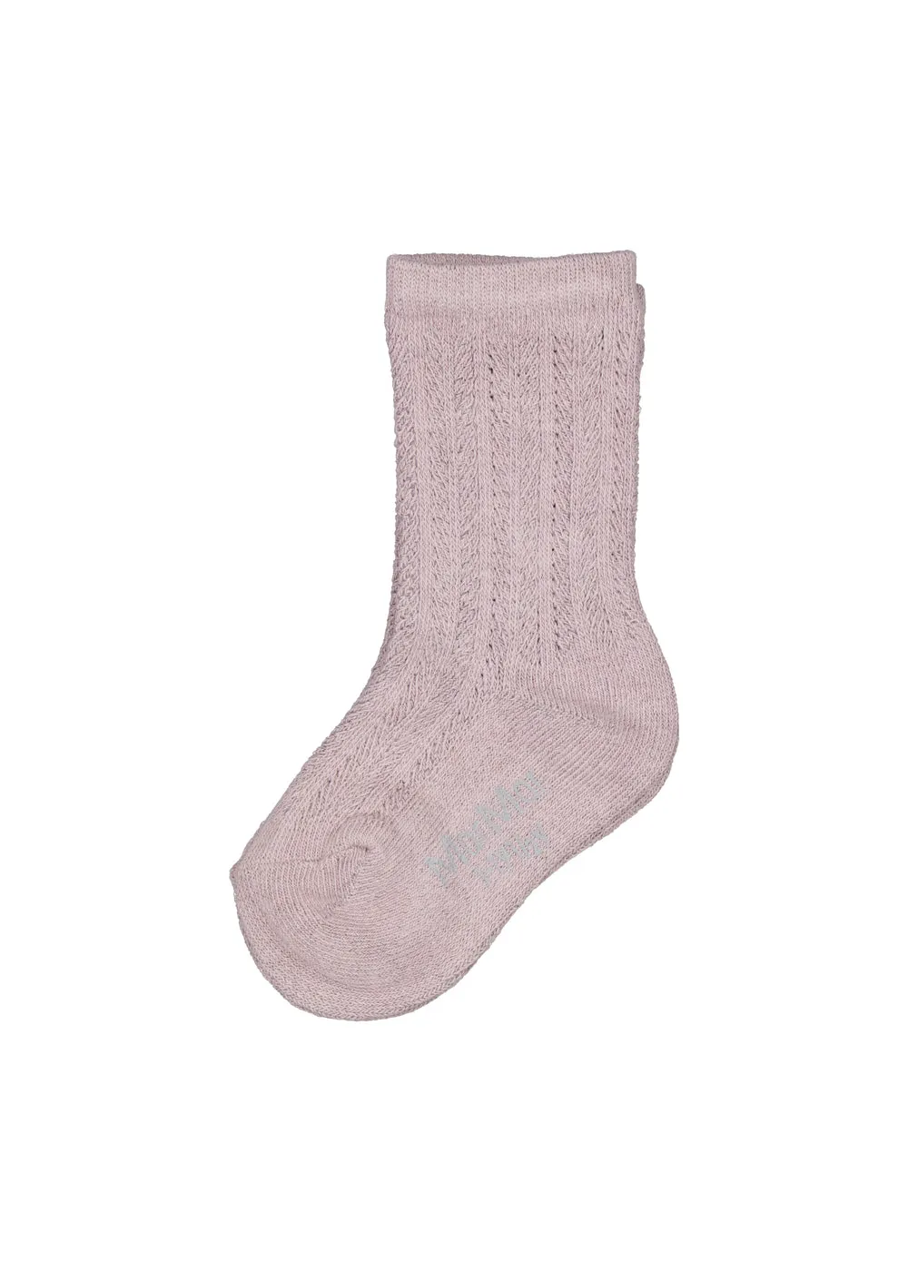 MarMar Pointelle knæstrømper Airy Purple hulmønster