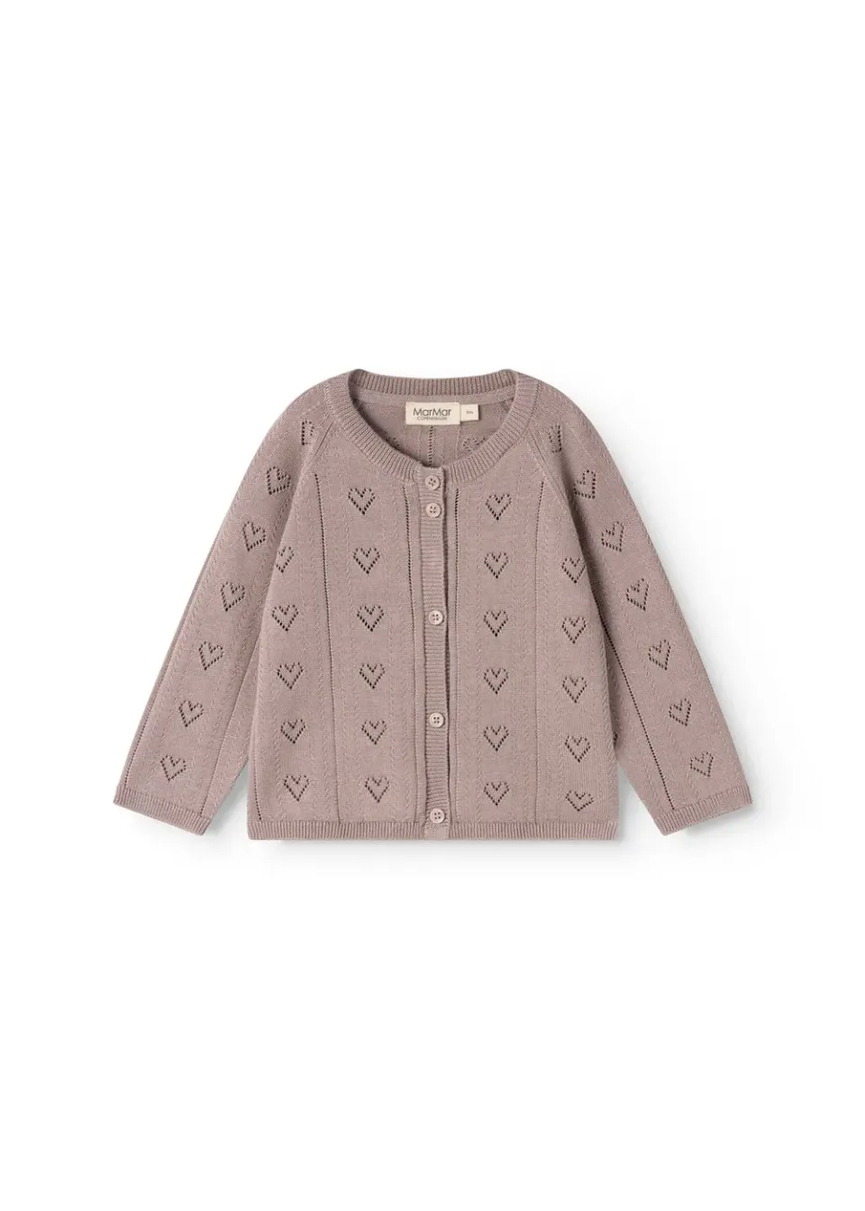 MarMar Totti strikcardigan Dusty Purple økologisk bomuld