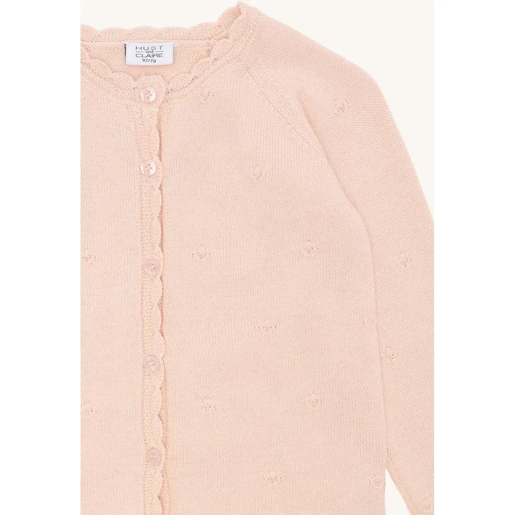 Hust & Claire Cilja Pointelle cardigan Quartz bomuld
