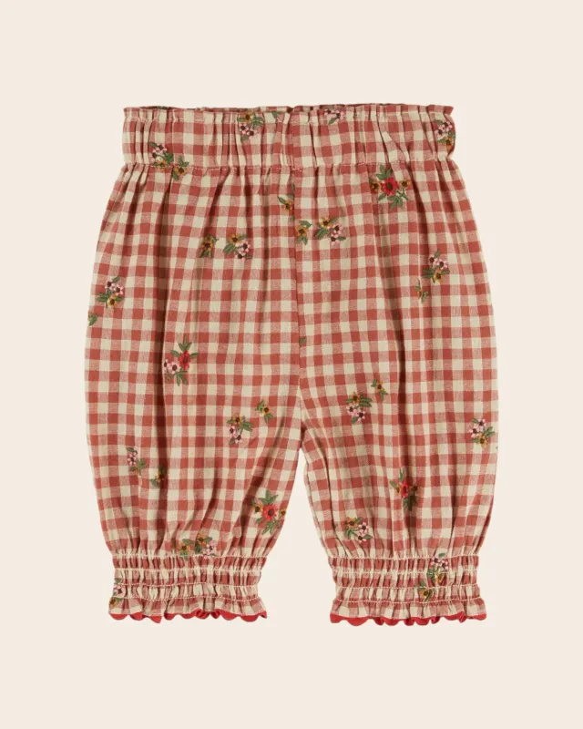 Emile et Ida Brodé Vichy Terracotta babybukser ternet