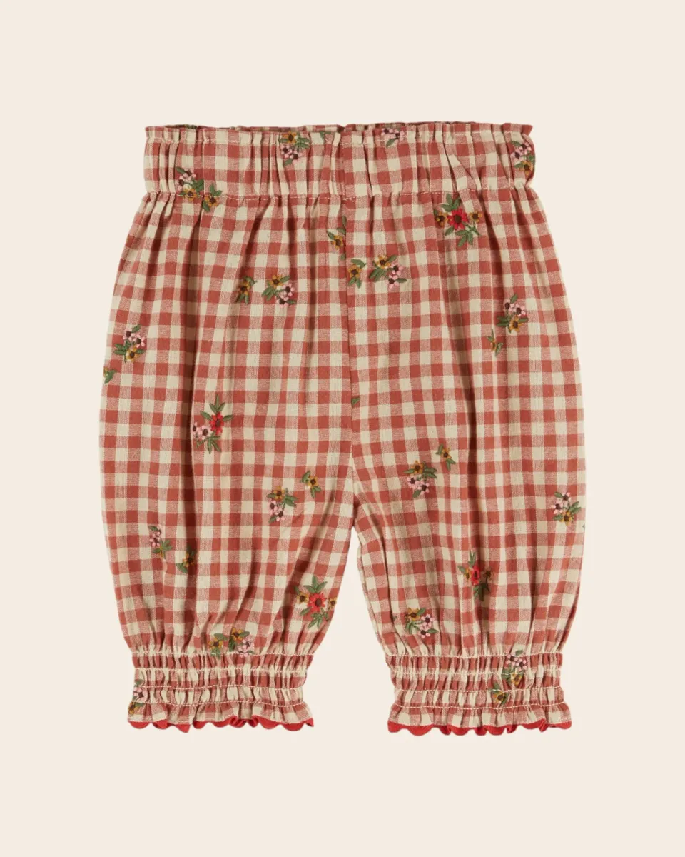 Emile et Ida Brodé Vichy Terracotta babybukser ternet