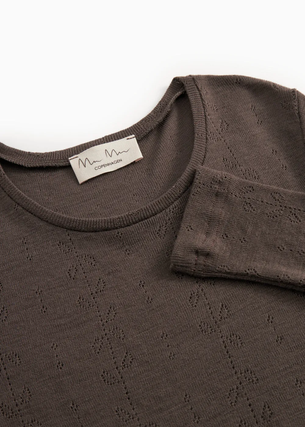 MarMar Tamra uld pointelle t-shirt Terre brun