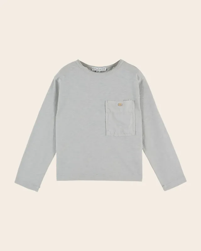Emile et Ida Koala t-shirt grå langærmet lomme