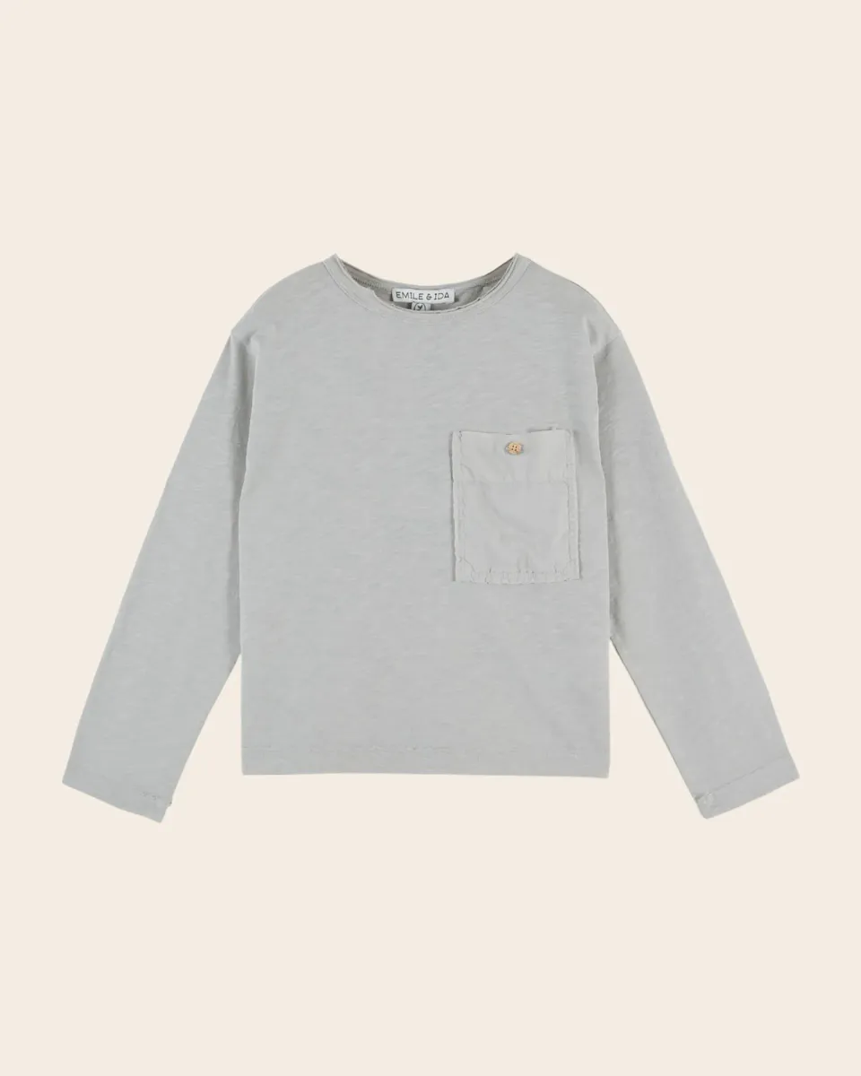Emile et Ida Koala t-shirt grå langærmet lomme