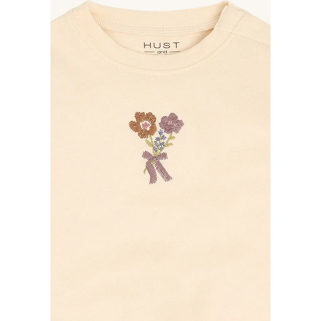 Hust & Claire HCSara Bouquet sweatshirt Vanilla broderet