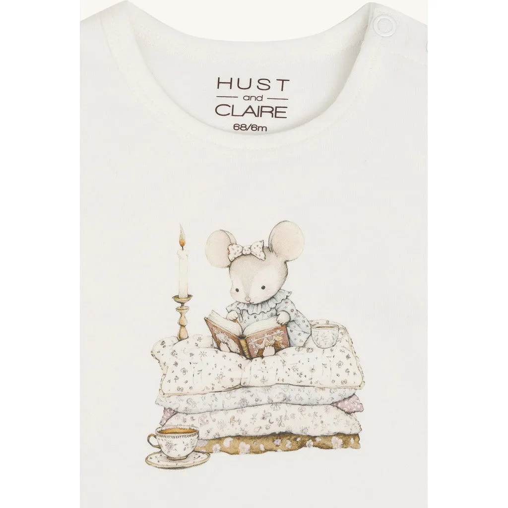 Hust & Claire Anna Mouse t-shirt Ivory langærmet øko