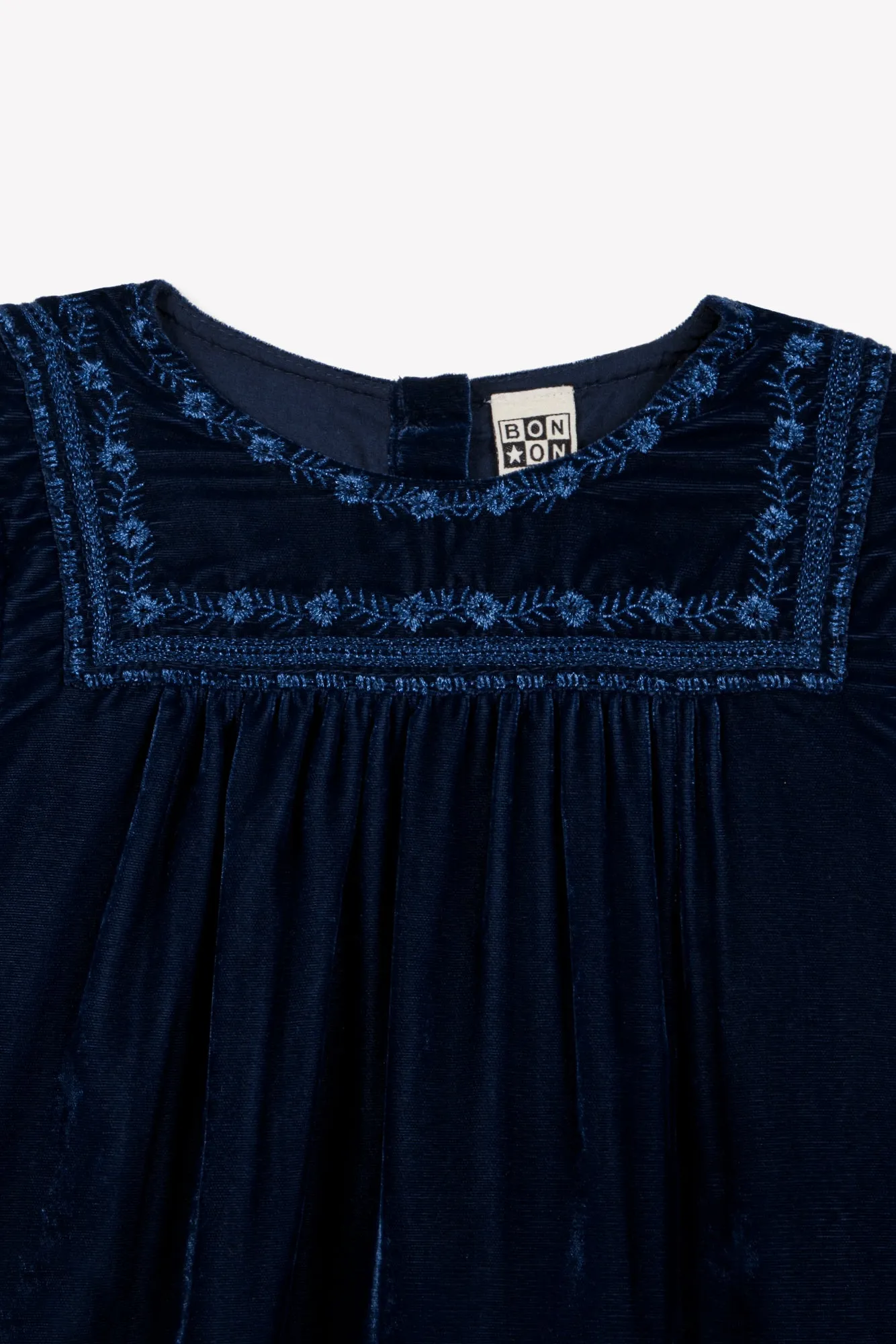Bonton Pimousse Sailor Blue kjole blå velour