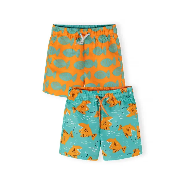 Minoti 44506 badeshorts orange fisk 2-pak