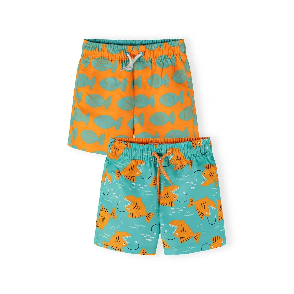 Minoti 44506 badeshorts orange fisk 2-pak