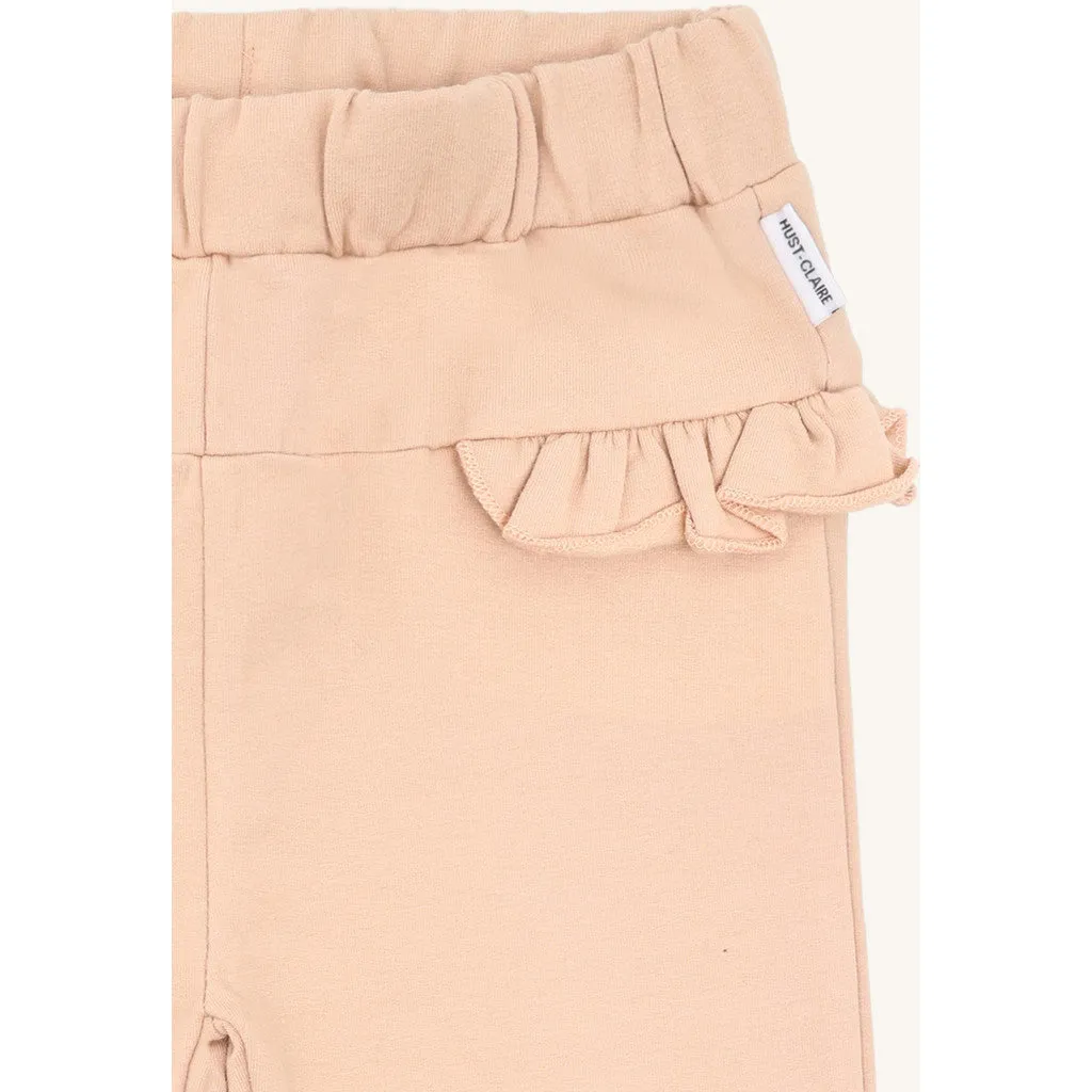 Hust & Claire HCGenny solid flounce joggingbukser Rugby Tan