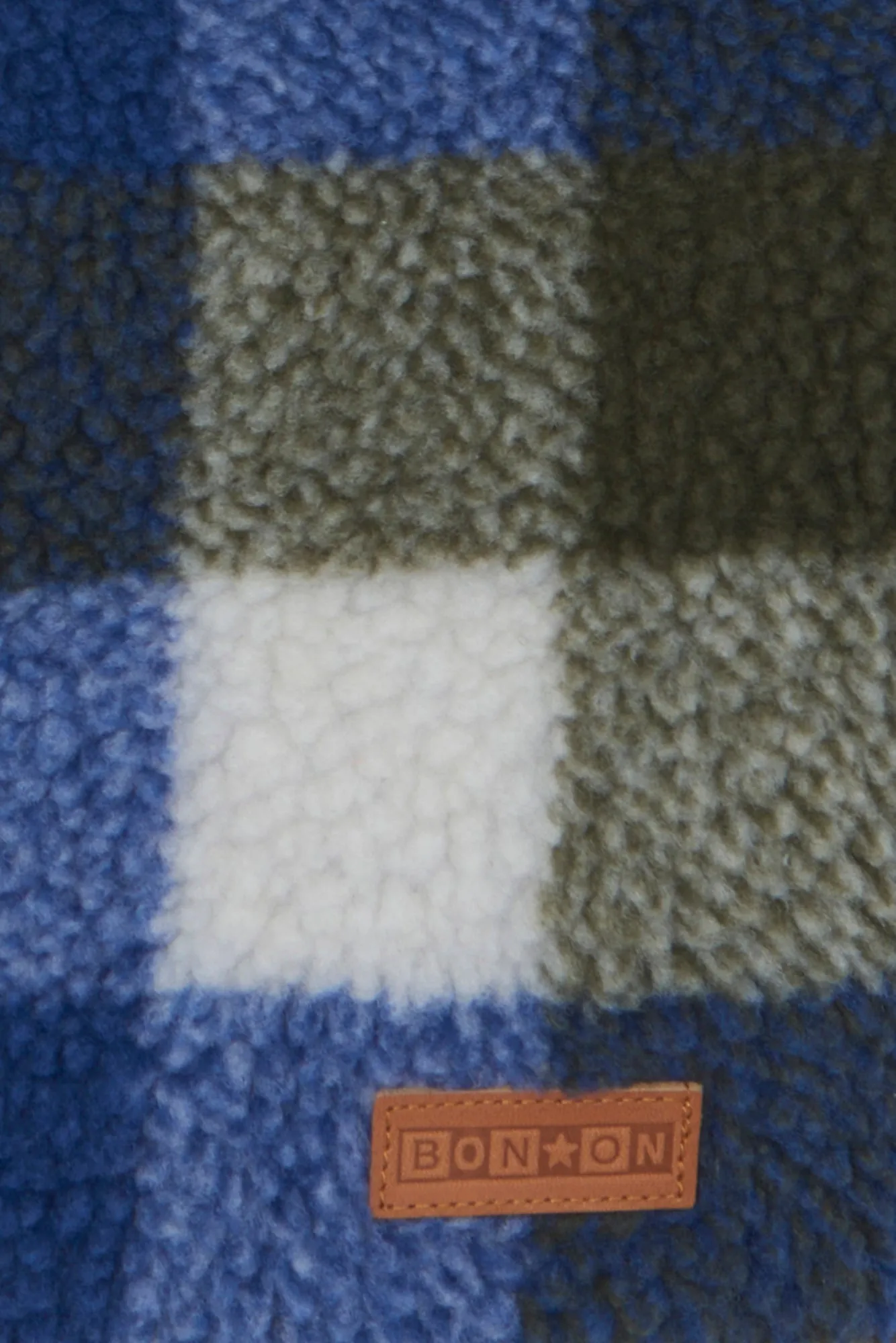 Bonton Mont Blanc sherpa vest blå ternet lynlås