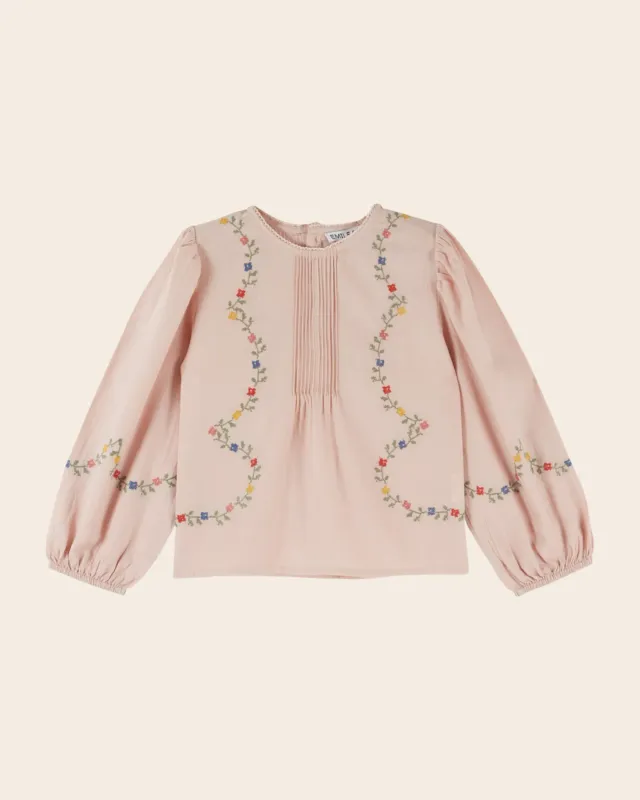 Emile et Ida Guirlande bluse rosa korssting