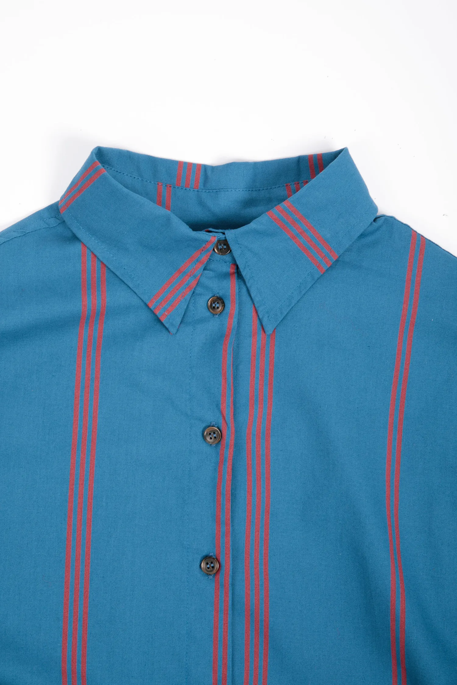 Bobo Choses Triple Stripes poplinskjorte preussisk blå XS