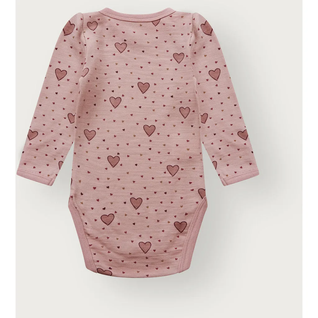 Hust & Claire Baloo Hearts Puff bodystocking Dusty Rose uld