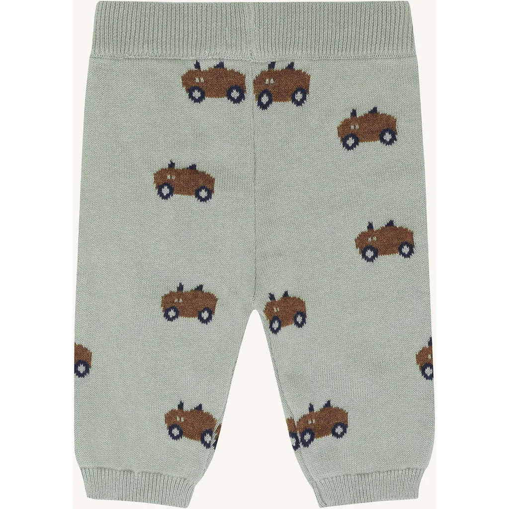 Hust & Claire Ger Jacquard bukser Forest Fog bomuld