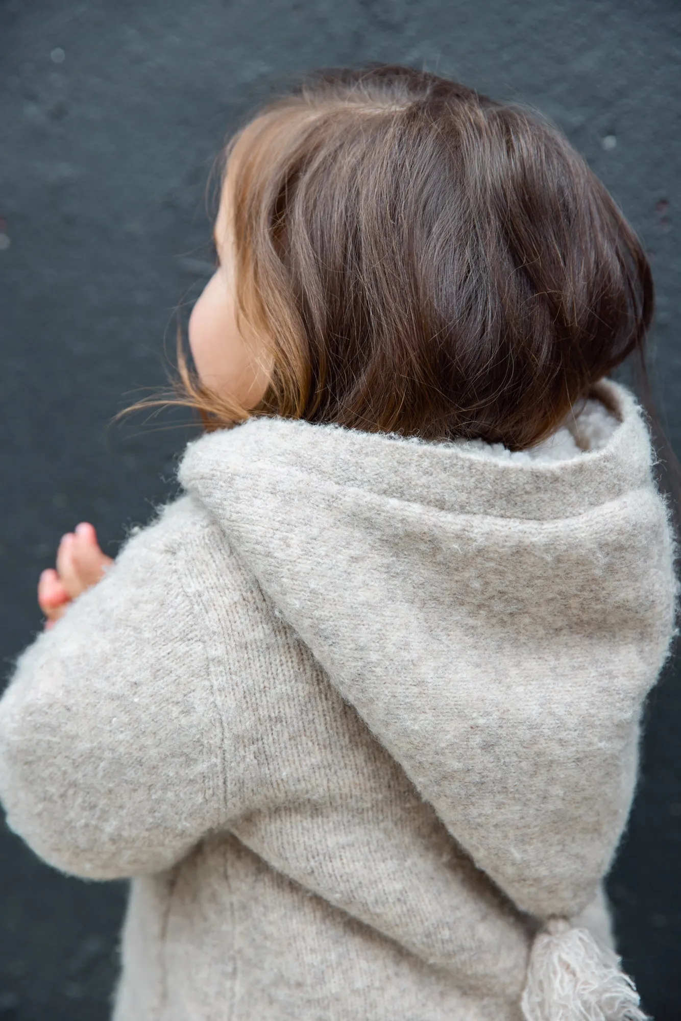 Bonton Pastille Beige Corgi Sherpa poncho baby