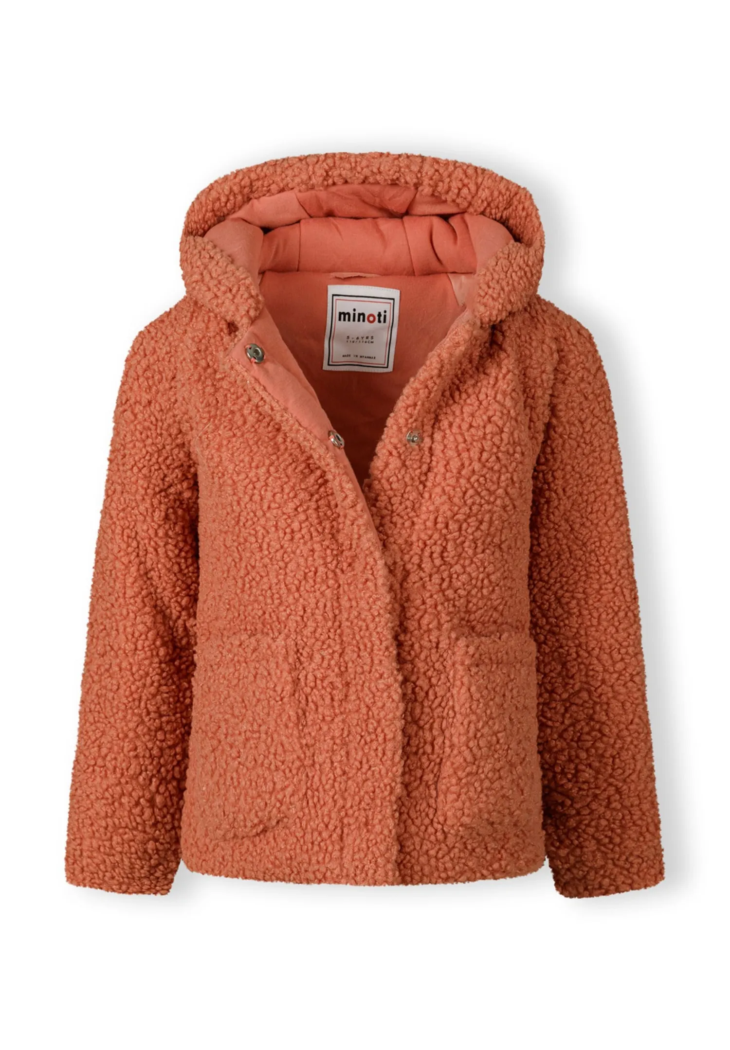 Minoti 43255 teddyjakke til piger rosa let foret