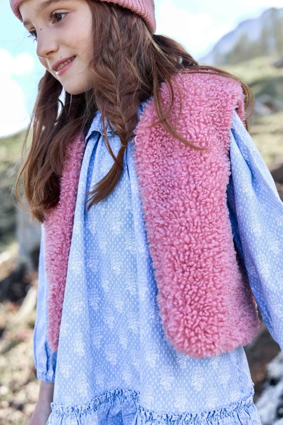 Bonton Beti vest lyserød teddy stjernet foer