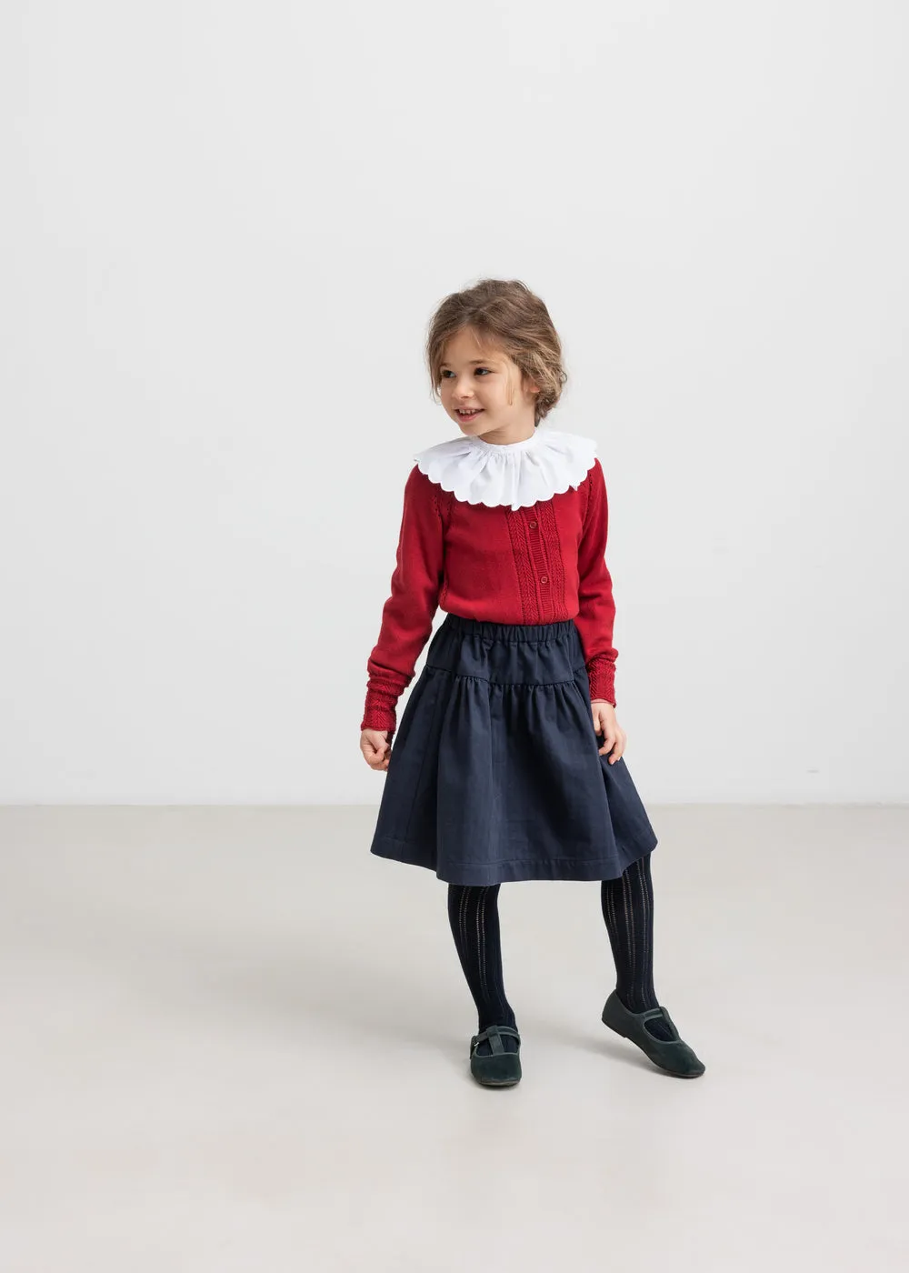 MarMar Copenhagen Tillie Strikcardigan Hibiscus Red hulmønster
