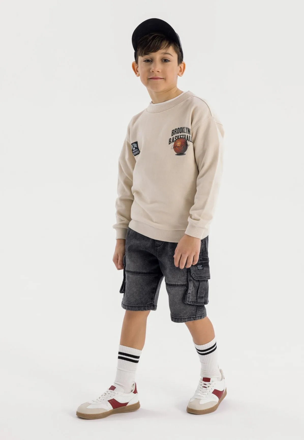Minoti 42385 cargos shorts sort denim drenge