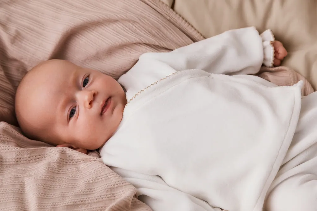 MarMar Tuba Wrap bluse Grey Sand picot fløjl