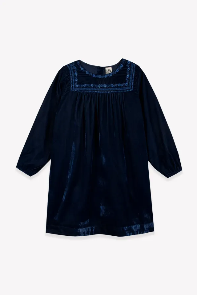Bonton Pimousse Sailor Blue kjole blå velour