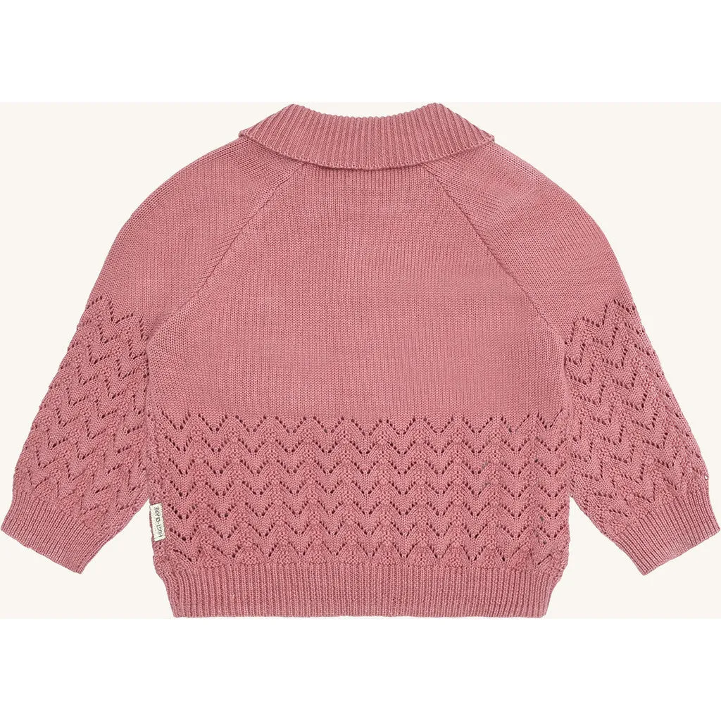 Hust & Claire Cilja cardigan Dry Rose økologisk bomuld