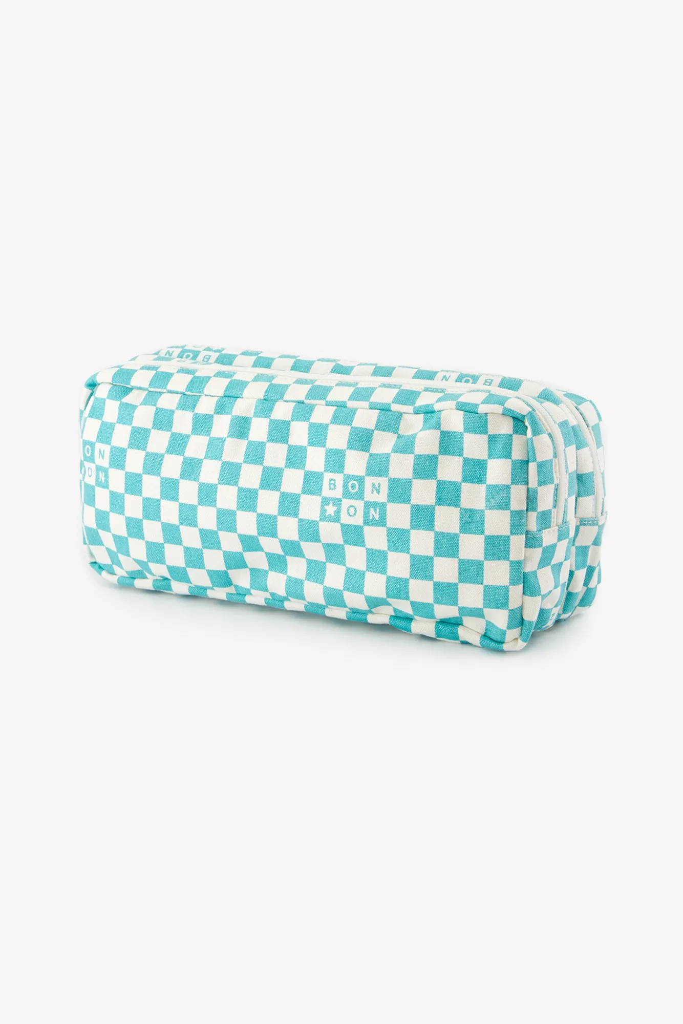 Bonton Damier penalhus blå vintage 9x22x8 cm