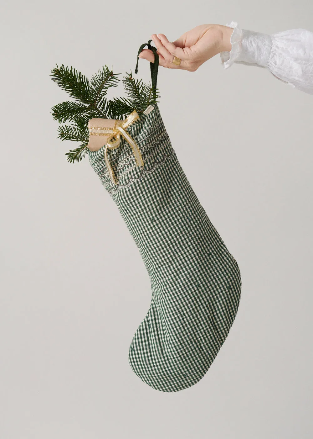 MarMar Christmas julesok Green Check ternet