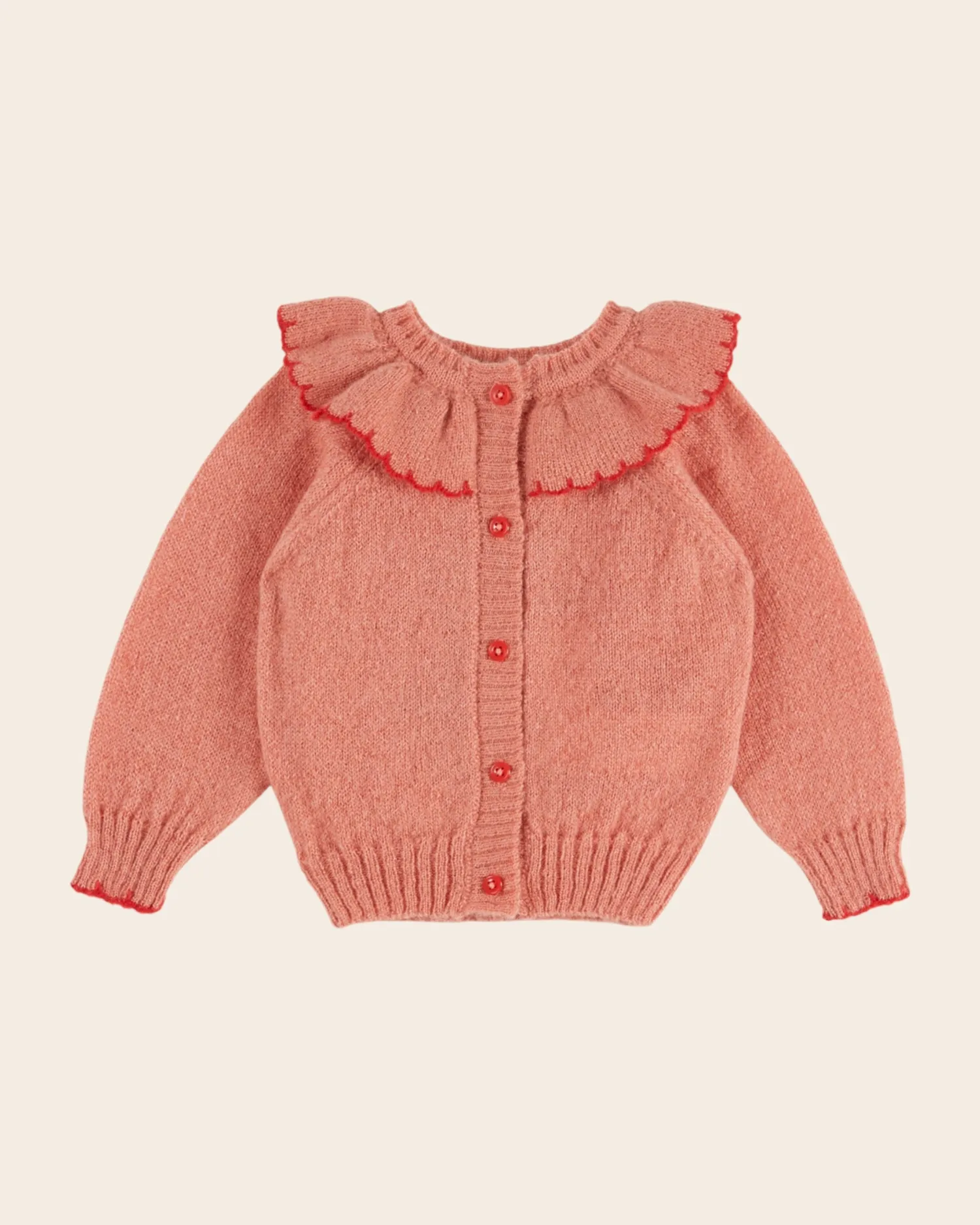 Emile et Ida Blush cardigan rosa mohairuld