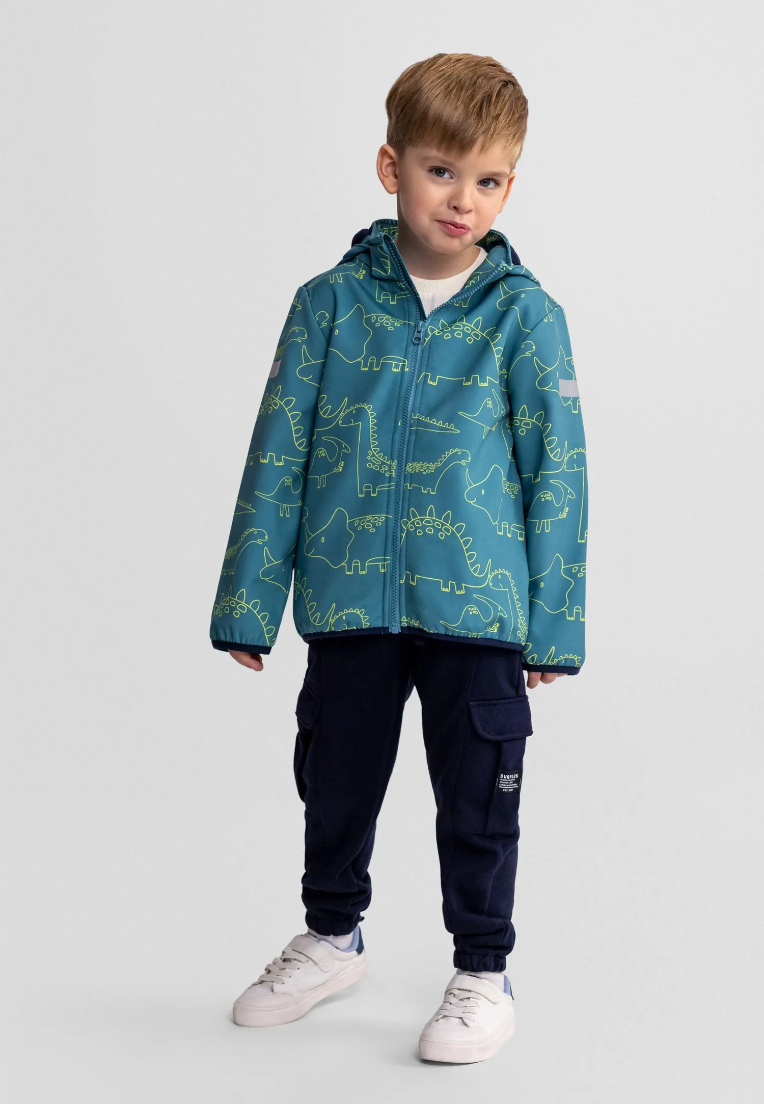 Minoti 44594 softshelljakke petrol dino str 104
