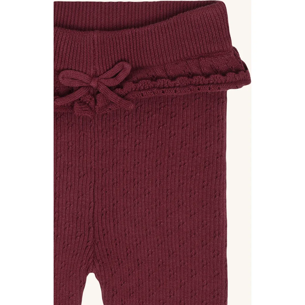 Hust & Claire Lisa knit rib leggings Maroon bomuld