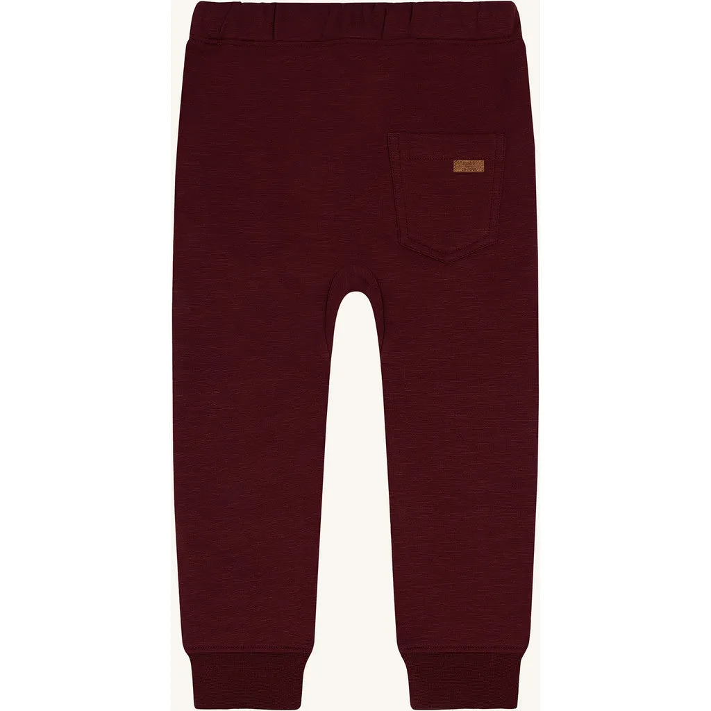 Hust & Claire George Solid Brushed joggingbukser Red Chocolate