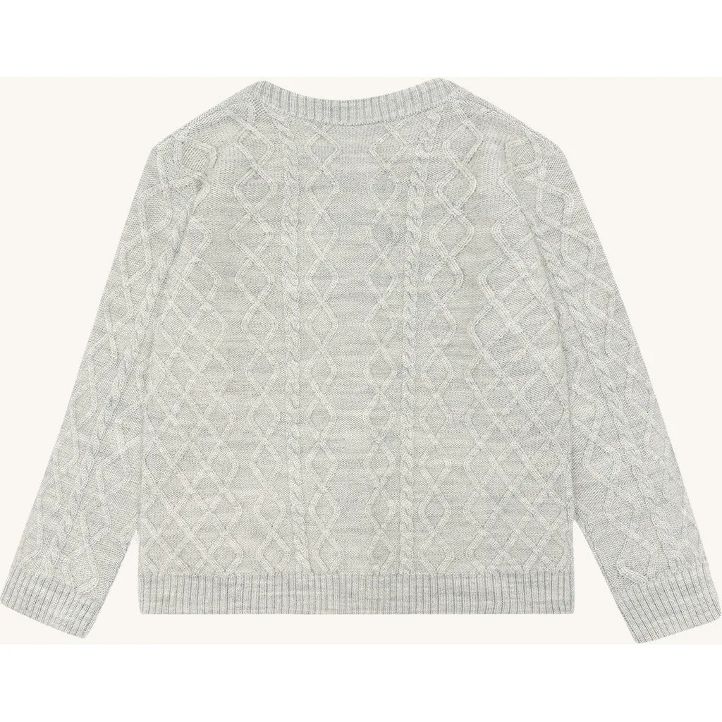 Hust & Claire HCCuri Jacket Wool cardigan lysegrå uld