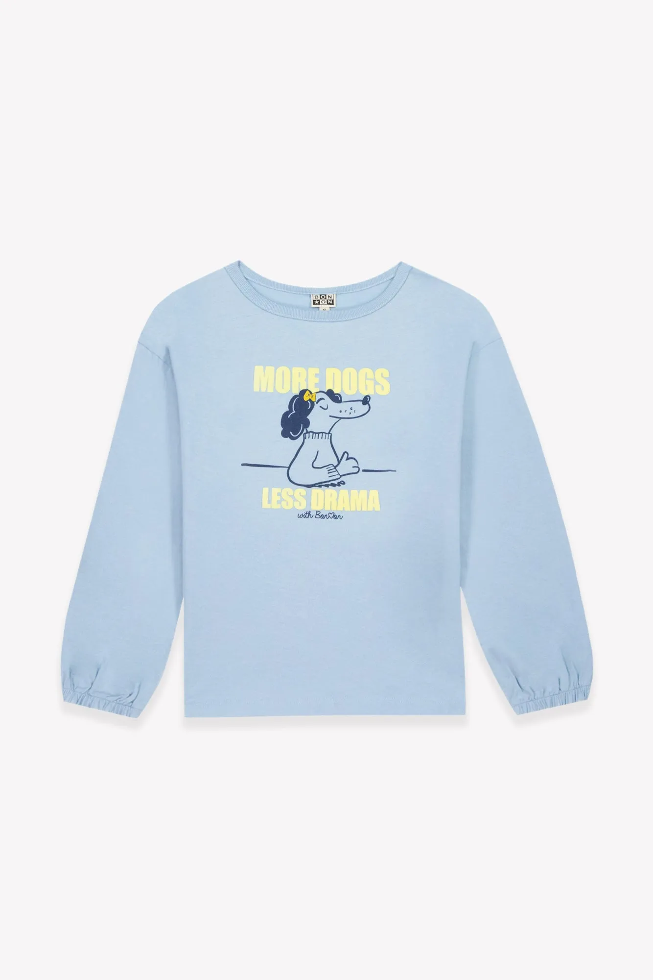 Bonton Patch Dogs T-shirt til børn blå bomuld