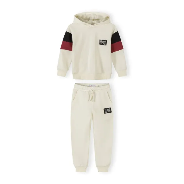 Minoti 44779 joggingdragt creme drenge bomuld