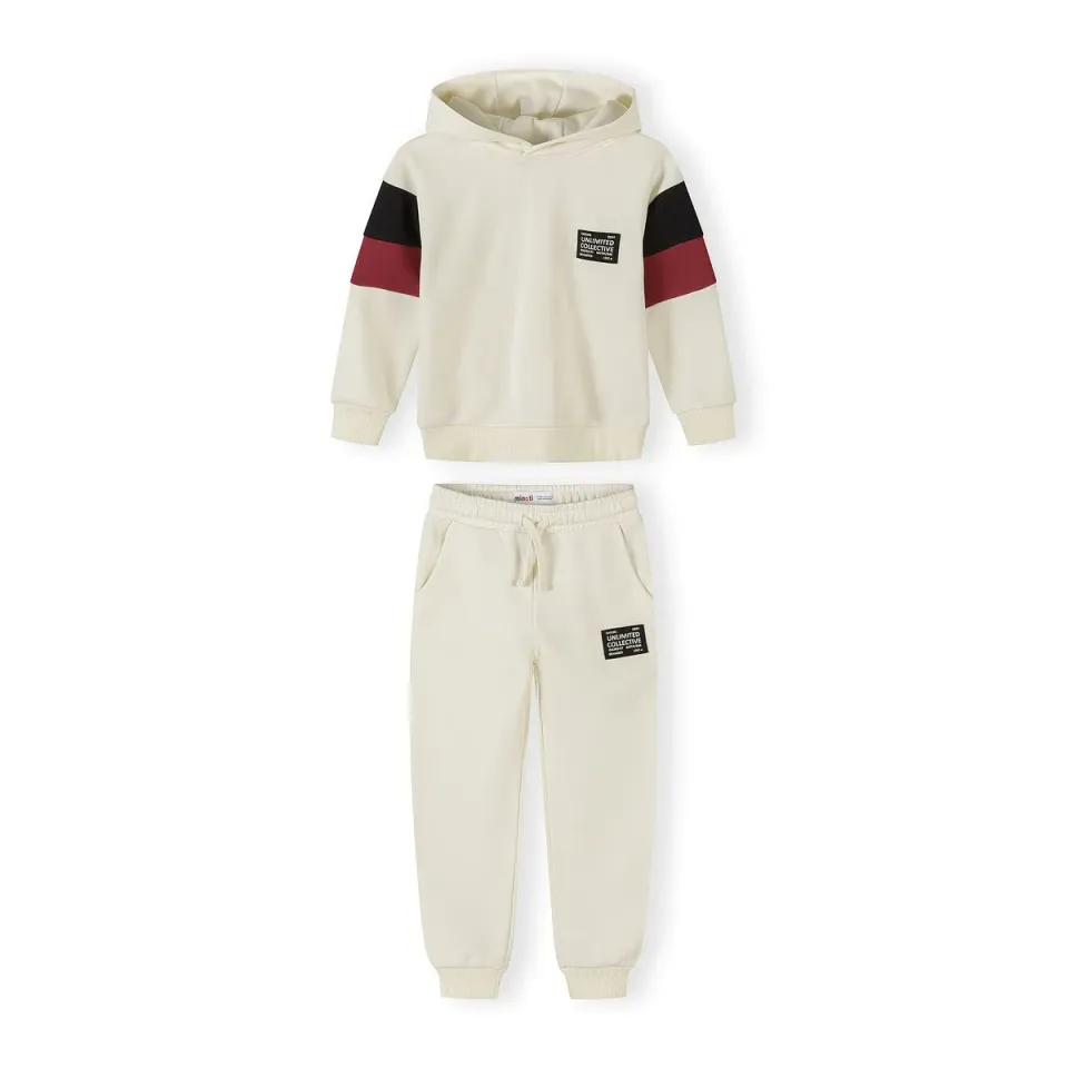 Minoti 44779 joggingdragt creme drenge bomuld