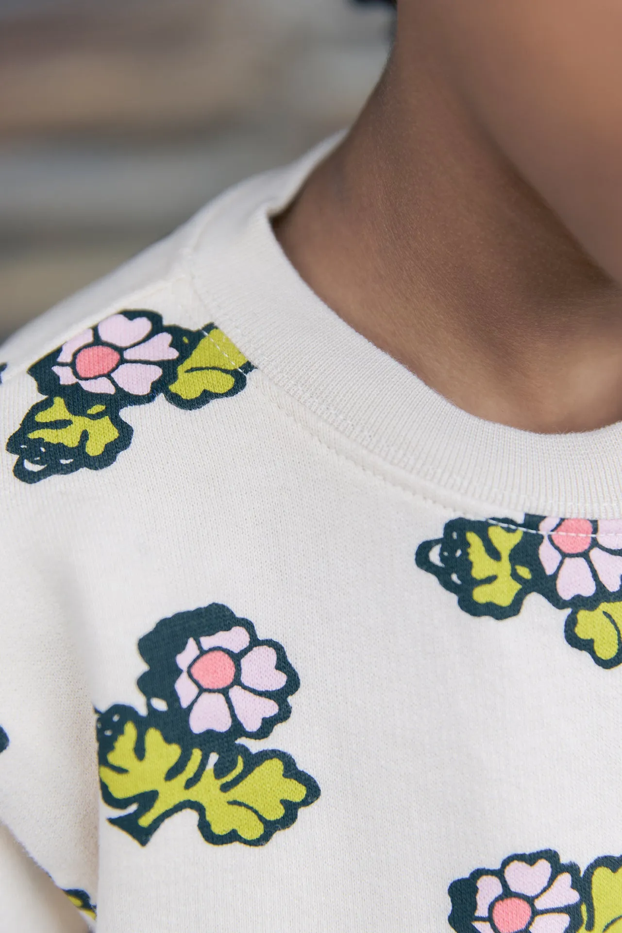 Bonton Smile Faroe sweatshirt lyserød blomst bomuld