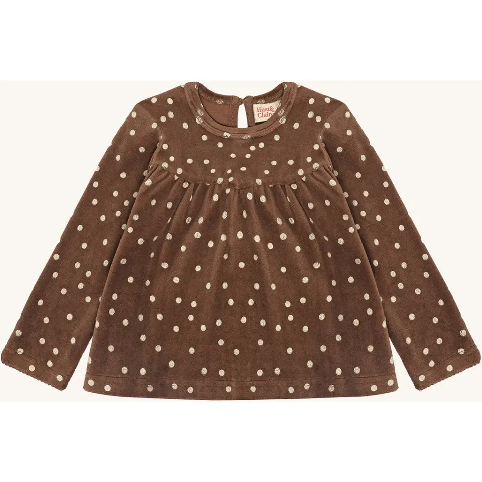 Hust & Claire Sicilia Dot bluse Soil hjerter