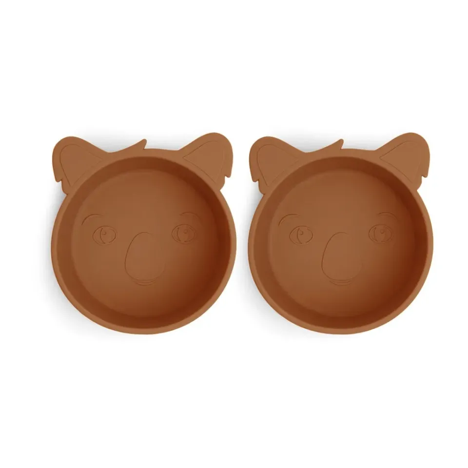 nuuroo Alex dyb tallerken Caramel Café silikone 2-pak