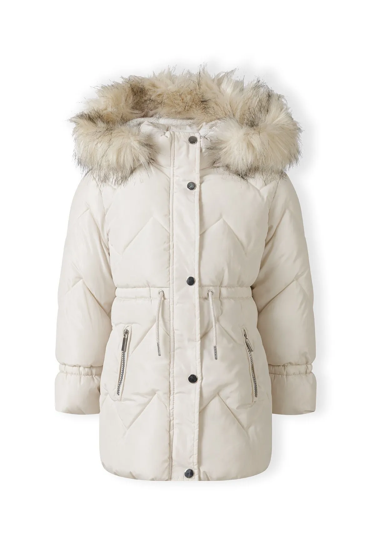 Minoti 45288 dynejakke pige beige quiltet hætte