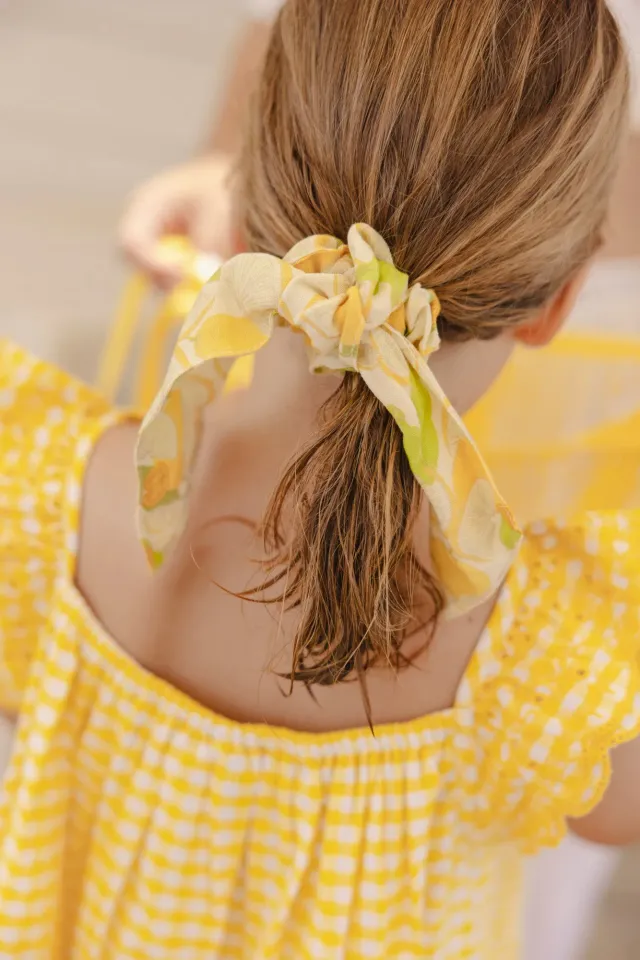 Bonton Loulou scrunchie gul citron bomuld